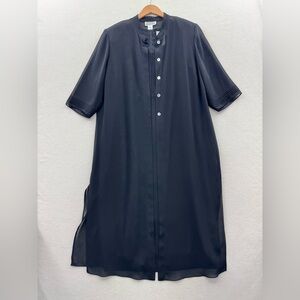 VTG Studio 1 Women’s 20W Petite Black Maxi Dress With Duster Chiffon Lined 90s